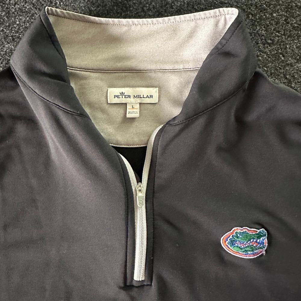 Peter Millar Florida Gators Quarter Zip Pullover Black ME0EK40 Mens Large